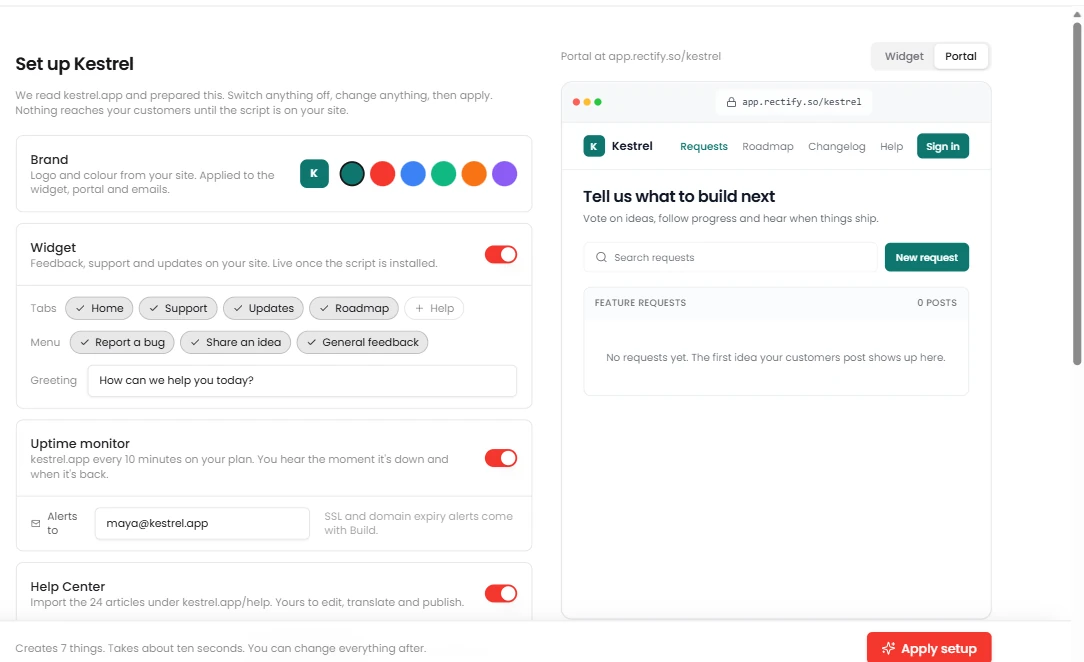 Public portal in Rectify